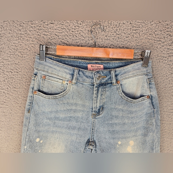 Juicy Couture Kids Cropped Kick Flare Jeans Sz 12 Lightwash Denim - Picture 2 of 12
